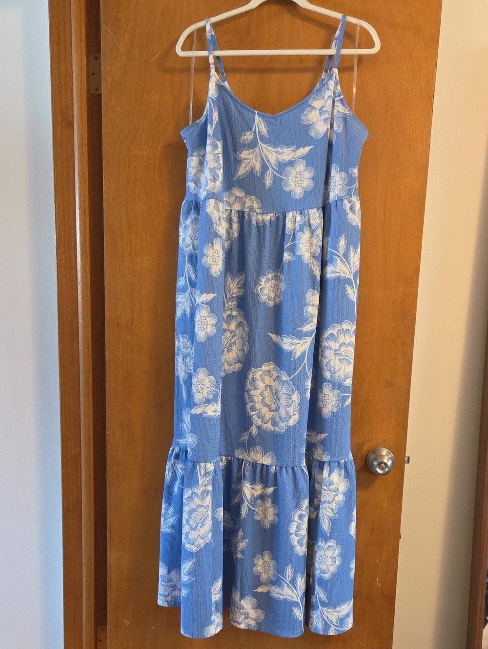 Lane Bryant Blue Floral Spaghetti-Strap Sundress